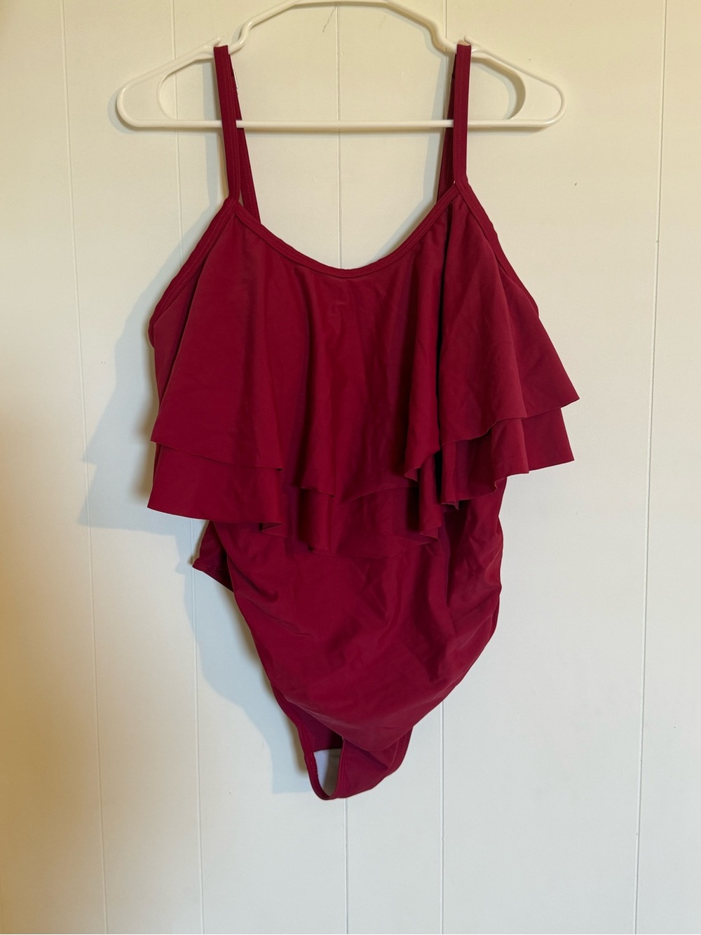 Ruffle One-Piece Swimsuit - Deep Berry